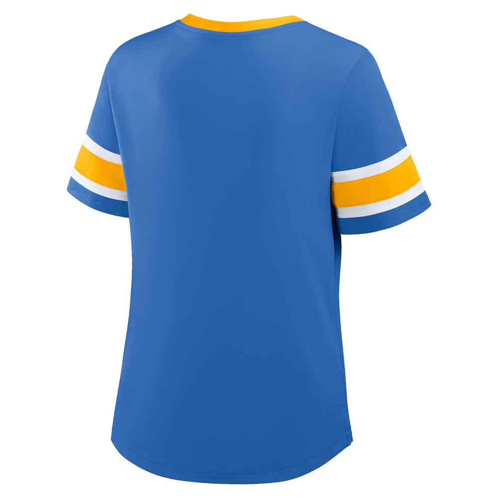 Women's Redzone Draw Play Athena Lace-Up T-Shirt - Los Angeles Chargers T-shirts