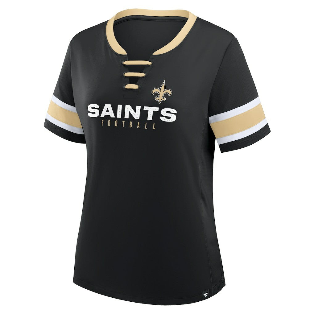Women's Redzone Draw Play Athena Lace-Up T-Shirt - New Orleans Saints T-shirts