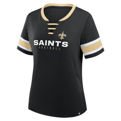 Women's Redzone Draw Play Athena Lace-Up T-Shirt - New Orleans Saints T-shirts