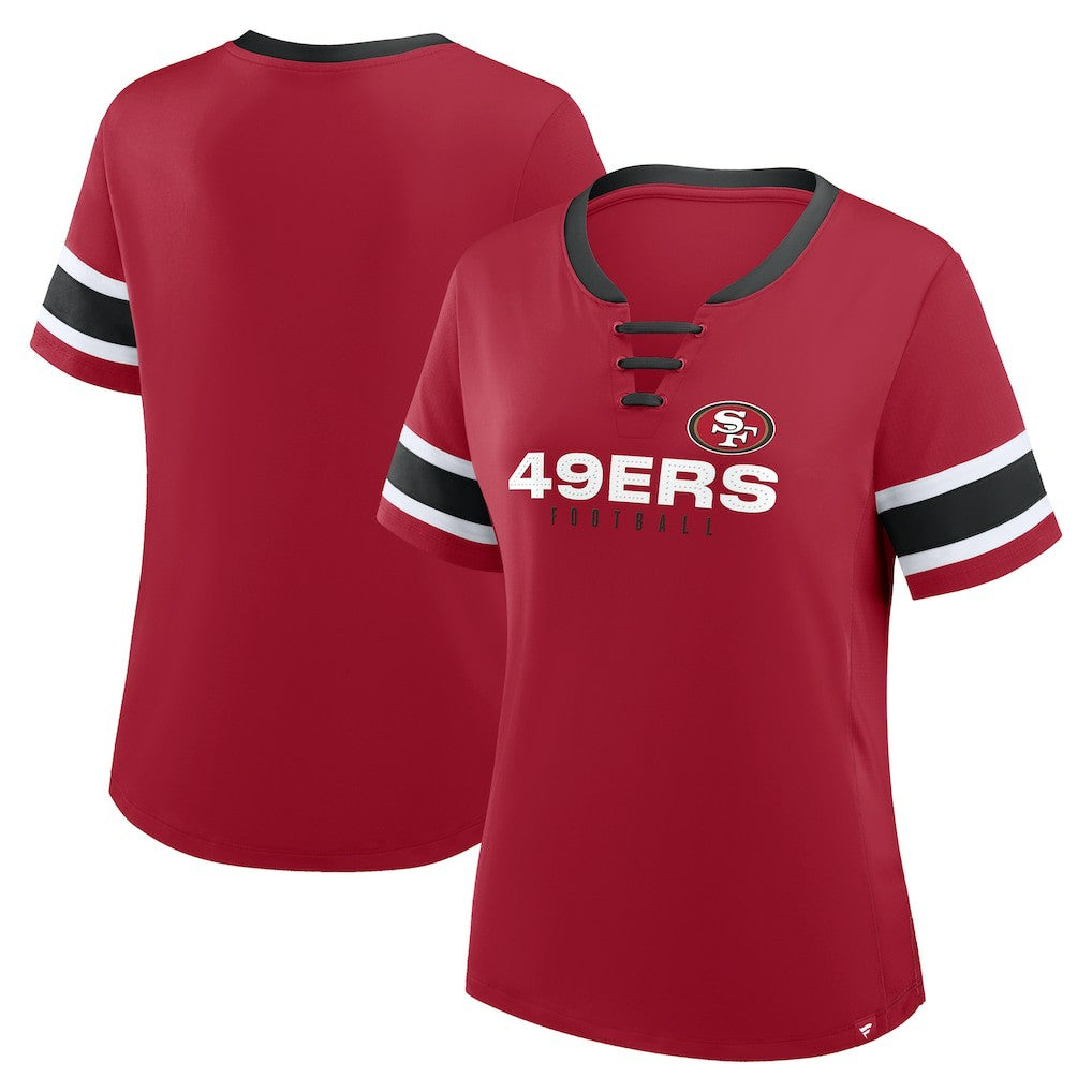 Women's Redzone Draw Play Athena Lace-Up T-Shirt - San Francisco 49ers T-shirts