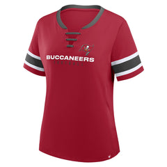 Women's Redzone Draw Play Athena Lace-Up T-Shirt - Tampa Bay Buccaneers T-shirts