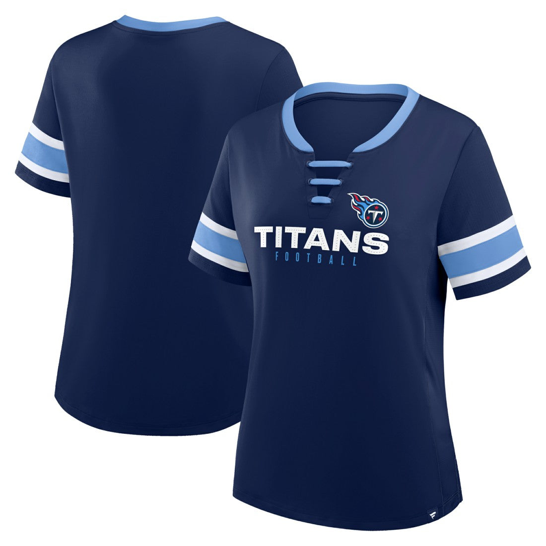Women's Redzone Draw Play Athena Lace-Up T-Shirt - Tennessee Titans T-shirts