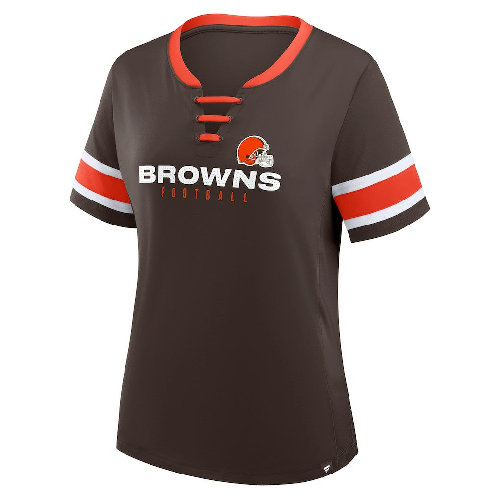 Women's Redzone Draw Play Athena Lace-Up T-Shirt - Cleveland Browns T-shirts