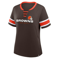 Women's Redzone Draw Play Athena Lace-Up T-Shirt - Cleveland Browns T-shirts