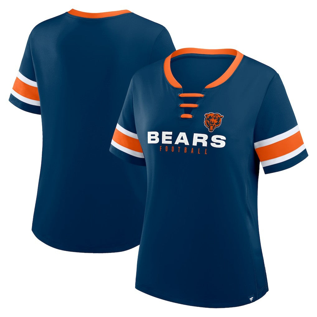 Women's Redzone Draw Play Athena Lace-Up T-Shirt - Chicago Bears T-shirts