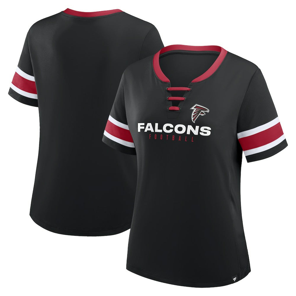 Women's Redzone Draw Play Athena Lace-Up T-Shirt - Atlanta Falcons T-shirts
