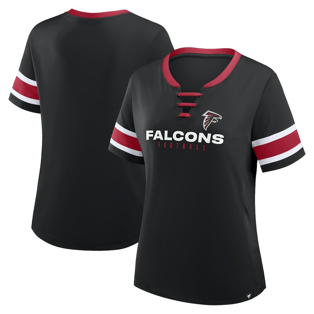 Women's Redzone Draw Play Athena Lace-Up T-Shirt - Atlanta Falcons T-shirts