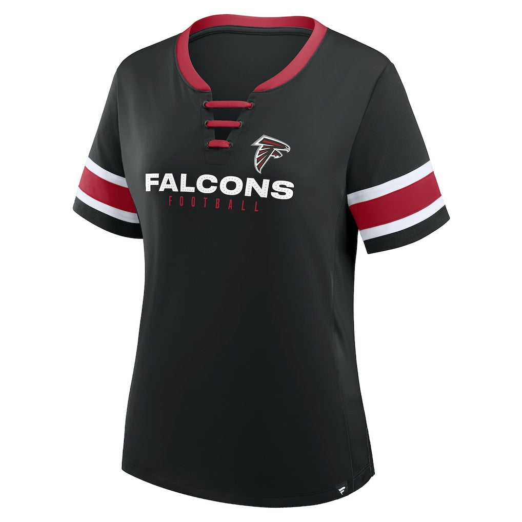 Women's Redzone Draw Play Athena Lace-Up T-Shirt - Atlanta Falcons T-shirts