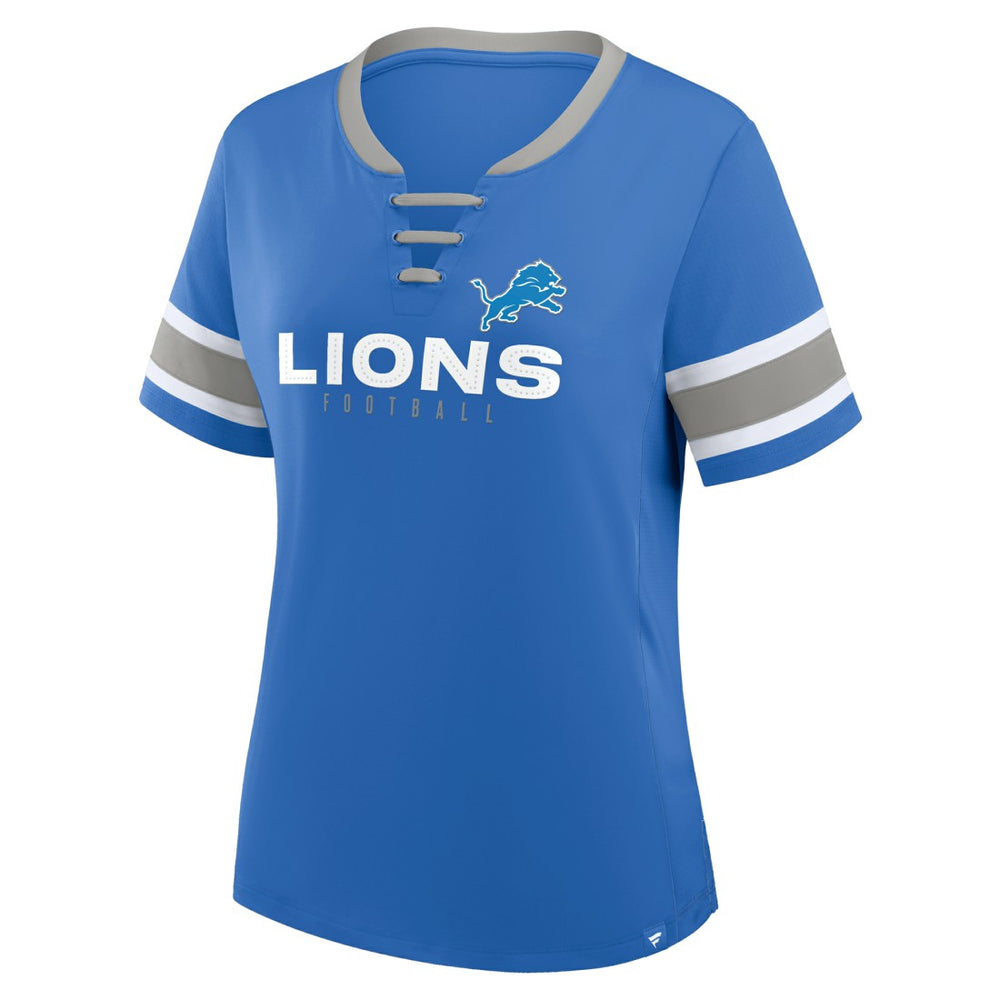 Women's Redzone Draw Play Athena Lace-Up T-Shirt - Detroit Lions T-shirts
