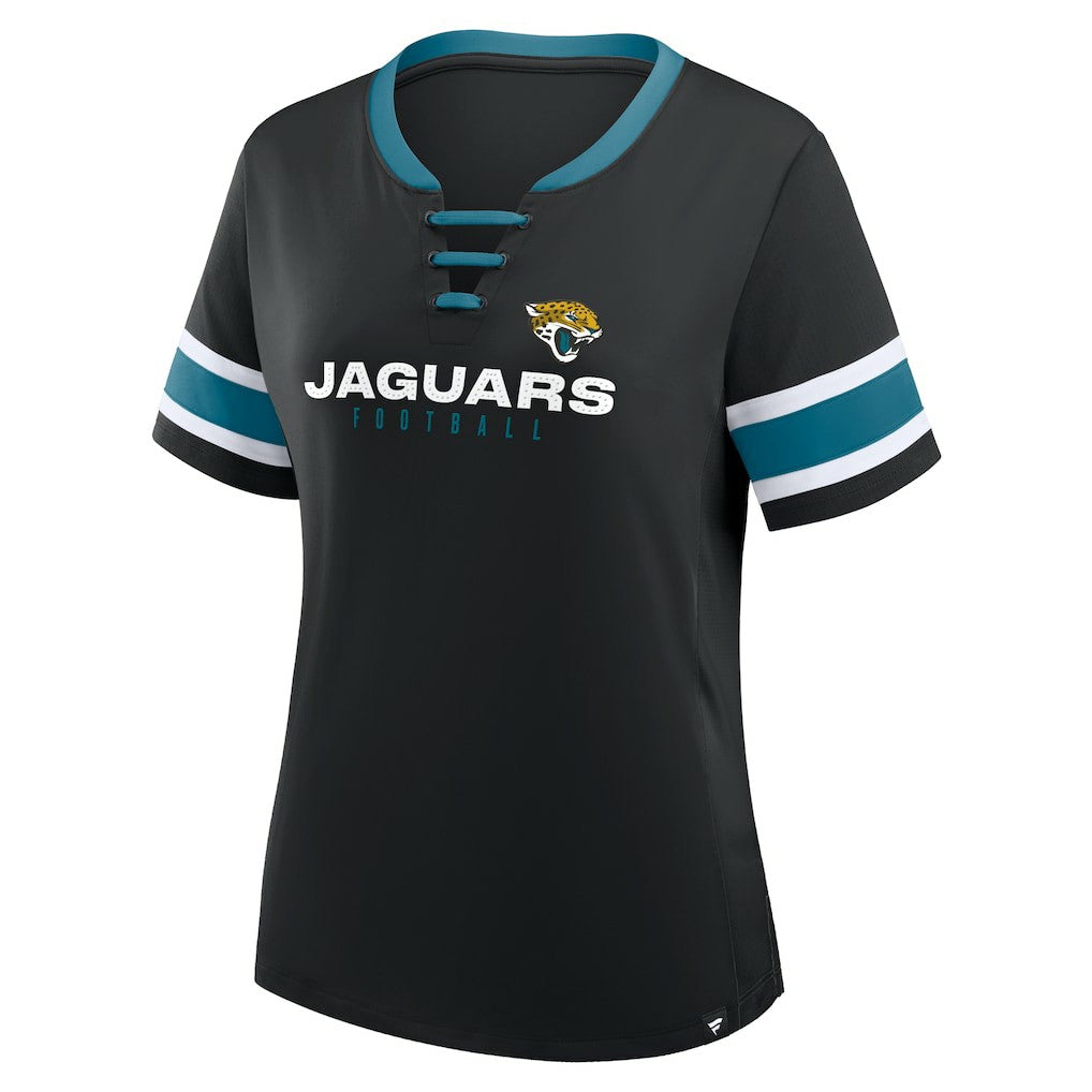 Women's Redzone Draw Play Athena Lace-Up T-Shirt - Jacksonville Jaguars T-shirts