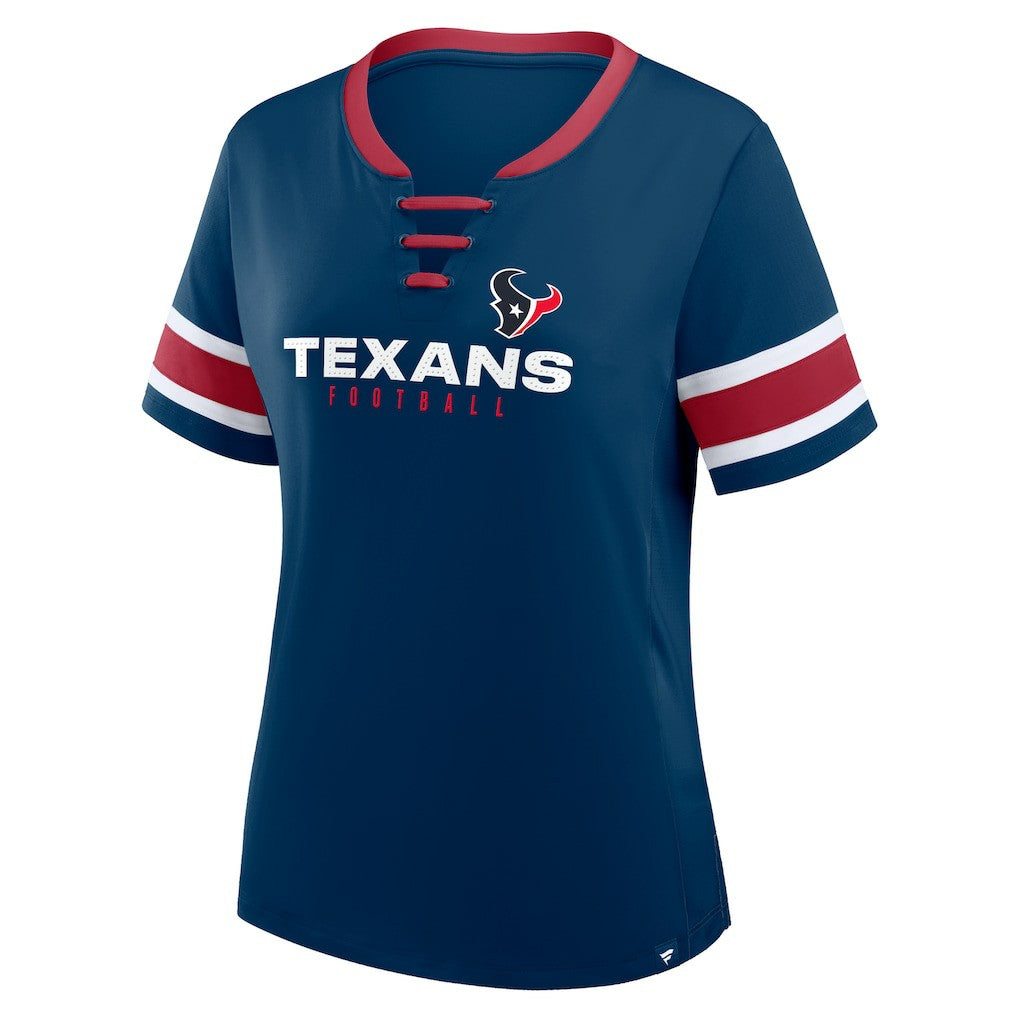 Women's Redzone Draw Play Athena Lace-Up T-Shirt - Houston Texans T-shirts