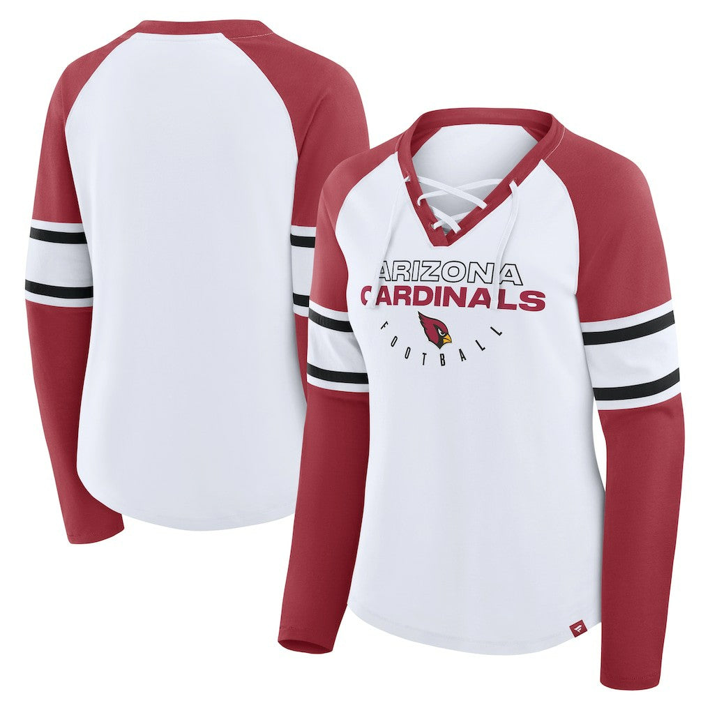 Women's Redzone Blitz Package Raglan Lace-Up V-Neck Long Sleeve T-Shirt - Arizona Cardinals T-shirts