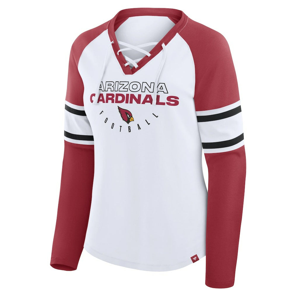 Women's Redzone Blitz Package Raglan Lace-Up V-Neck Long Sleeve T-Shirt - Arizona Cardinals T-shirts