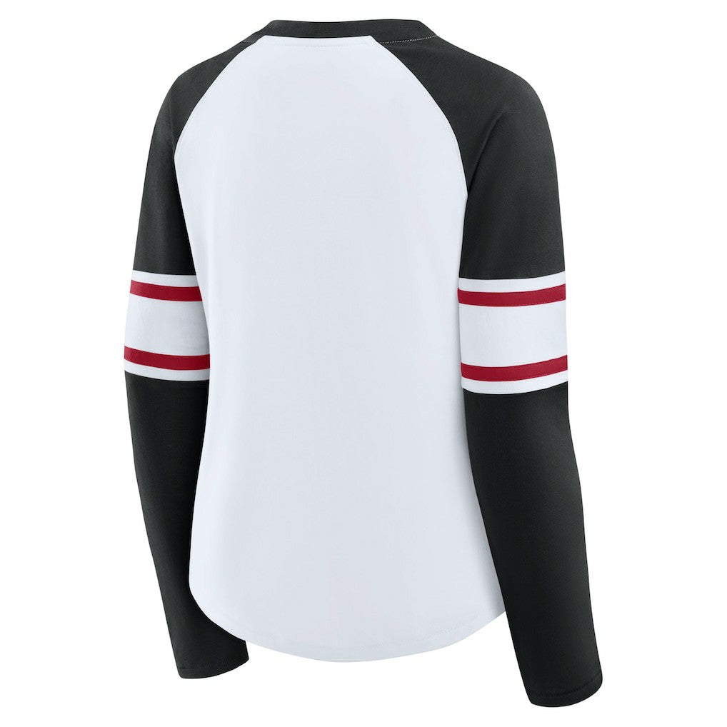 Women's Redzone Blitz Package Raglan Lace-Up V-Neck Long Sleeve T-Shirt - Atlanta Falcons T-shirts