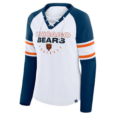 Women's Redzone Blitz Package Raglan Lace-Up V-Neck Long Sleeve T-Shirt - Chicago Bears T-shirts