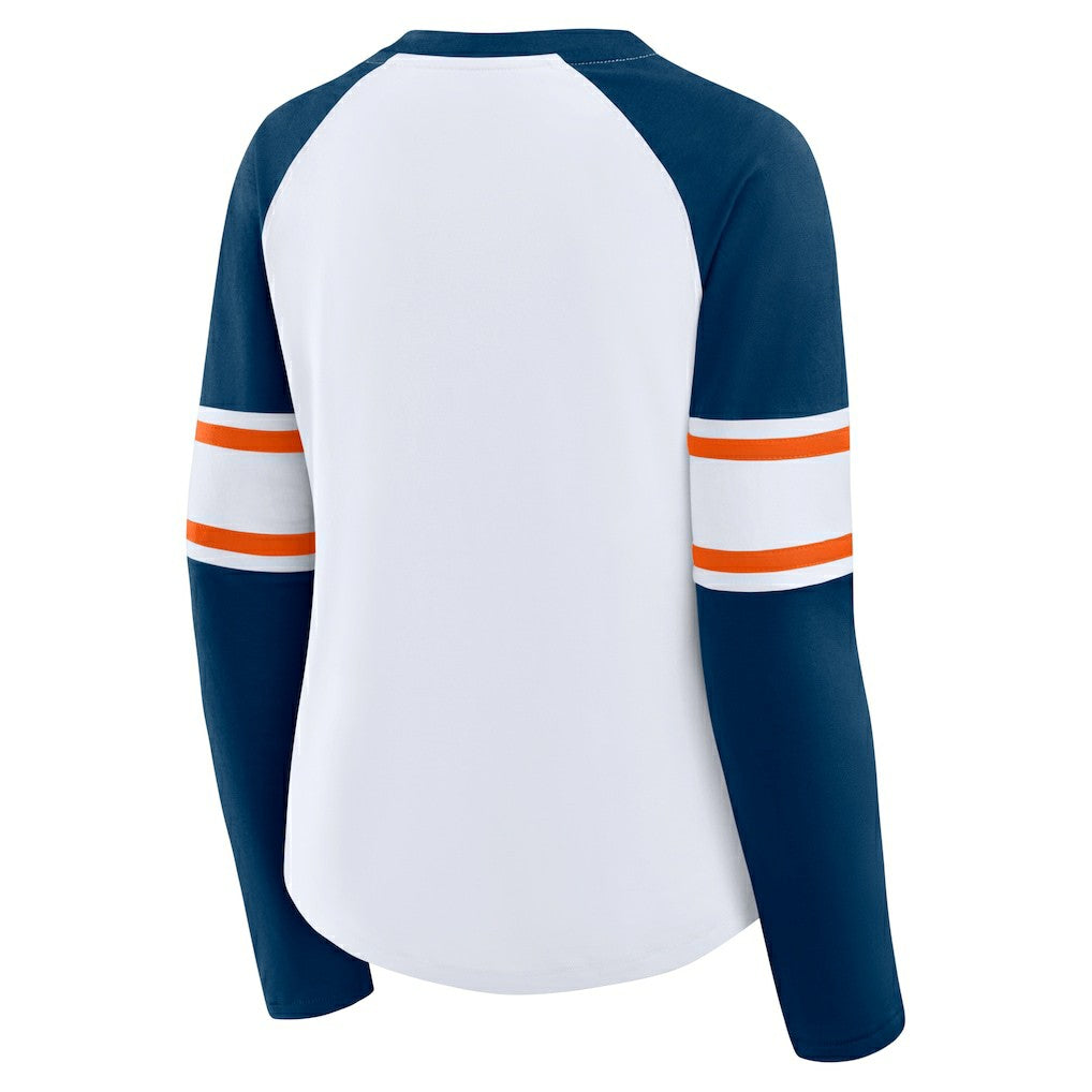 Women's Redzone Blitz Package Raglan Lace-Up V-Neck Long Sleeve T-Shirt - Chicago Bears T-shirts