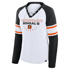 Women's Redzone Blitz Package Raglan Lace-Up V-Neck Long Sleeve T-Shirt - Cincinnati Bengals T-shirts
