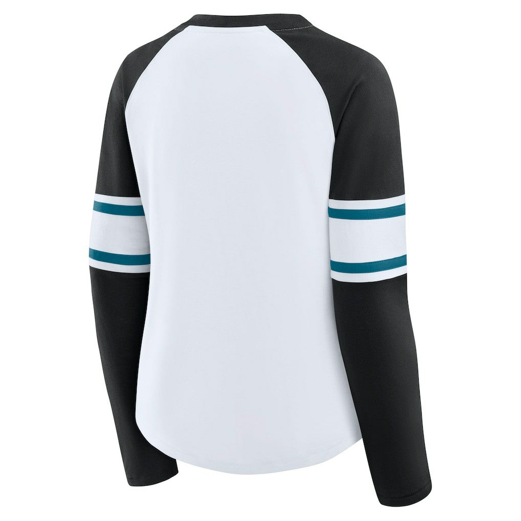 Women's Redzone Blitz Package Raglan Lace-Up V-Neck Long Sleeve T-Shirt - Jacksonville Jaguars T-shirts