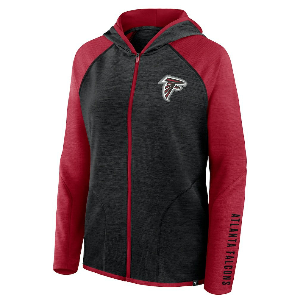 Women's Redzone End Around Pass Raglan Full-Zip Hoodie - Atlanta Falcons Hoodies