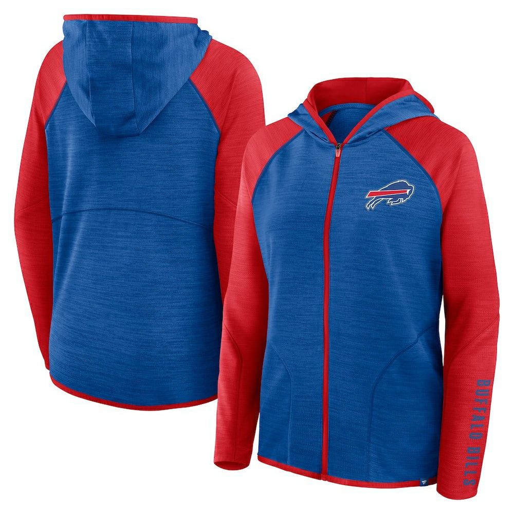 Women's Redzone End Around Pass Raglan Full-Zip Hoodie - Buffalo Bills Hoodies