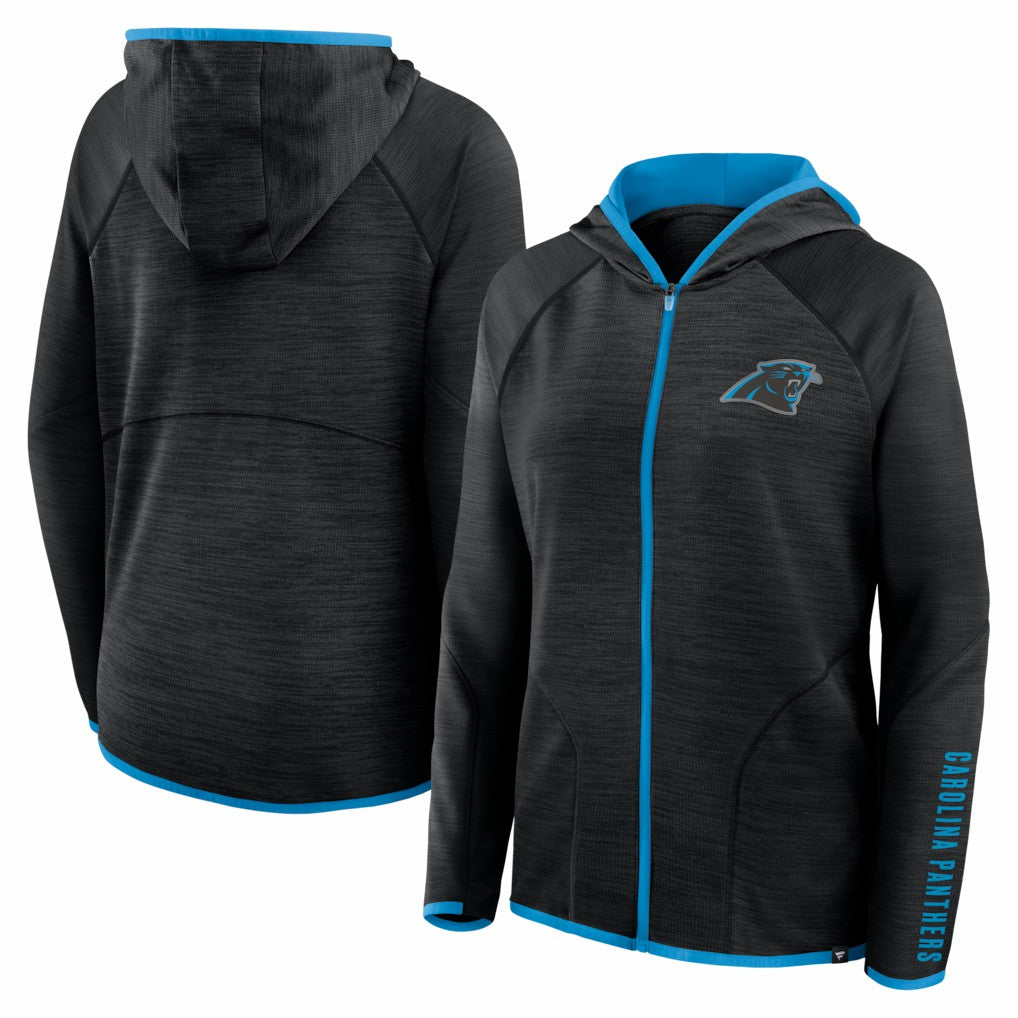 Women's Redzone End Around Pass Raglan Full-Zip Hoodie - Carolina Panthers Hoodies