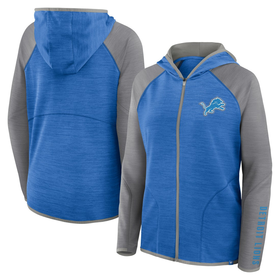 Women's Redzone End Around Pass Raglan Full-Zip Hoodie - Detroit Lions Hoodies