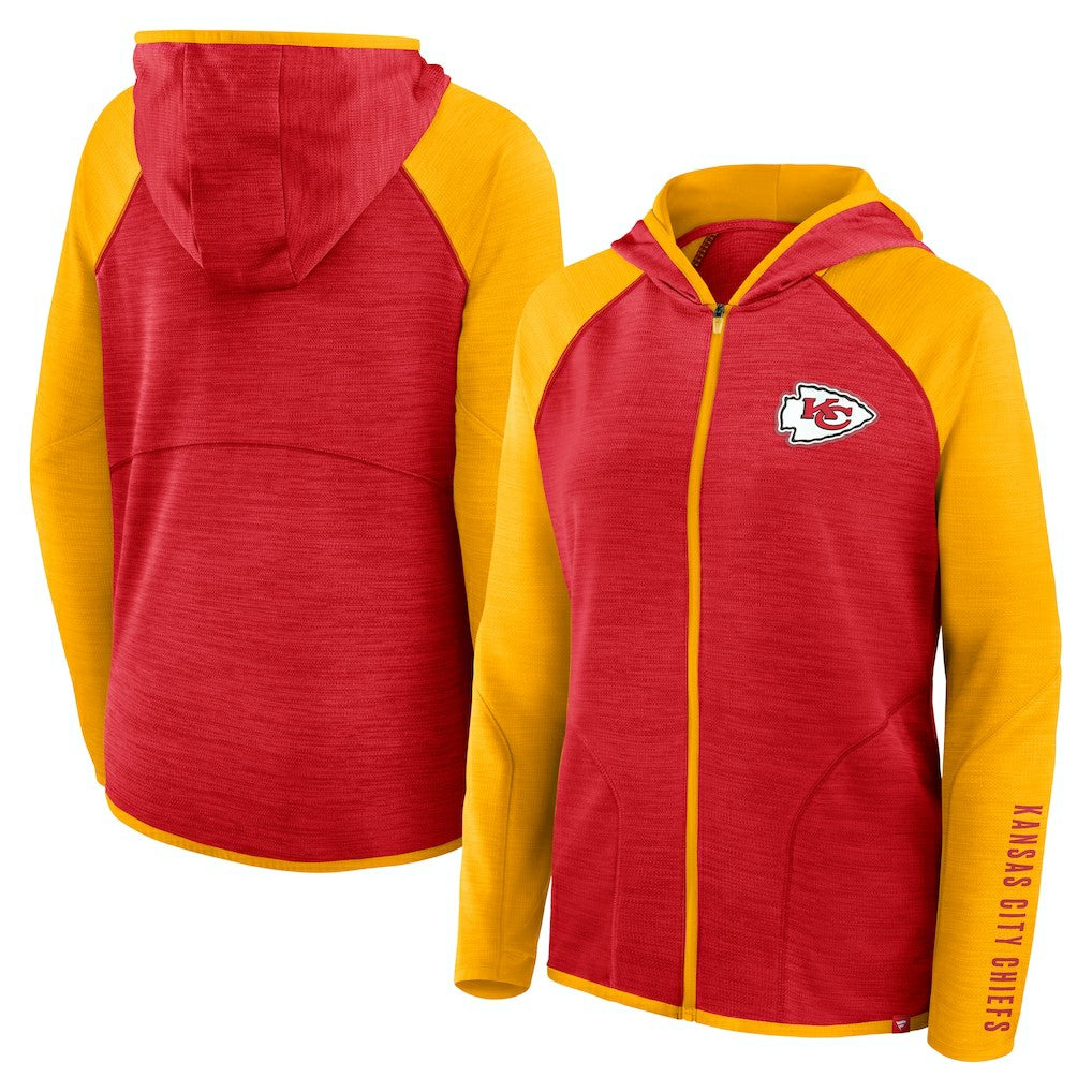 Women's Redzone End Around Pass Raglan Full-Zip Hoodie - Kansas City Chiefs Hoodies