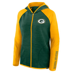 Women's Redzone End Around Pass Raglan Full-Zip Hoodie - Green Bay Packers Hoodies