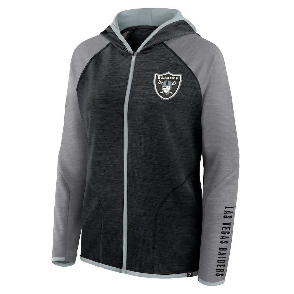 Women's Redzone End Around Pass Raglan Full-Zip Hoodie - Las Vegas Raiders Hoodies