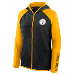Women's Redzone End Around Pass Raglan Full-Zip Hoodie - Pittsburgh Steelers Hoodies