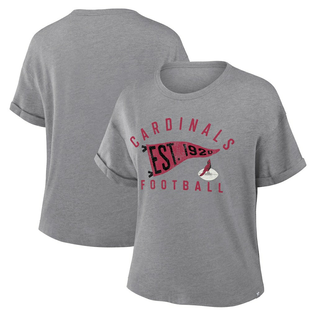 Women's Pennant Wave Tribute Tri-Blend Boxy T-Shirt - Arizona Cardinals T-shirts