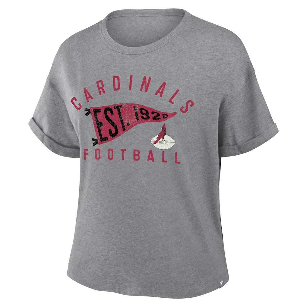 Women's Pennant Wave Tribute Tri-Blend Boxy T-Shirt - Arizona Cardinals T-shirts