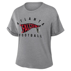 Women's Pennant Wave Tribute Tri-Blend Boxy T-Shirt - Atlanta Falcons T-shirts
