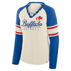 Women's Hometown Gridiron Hero Raglan Lace-Up V-Neck Long Sleeve T-Shirt - Buffalo Bills T-shirts