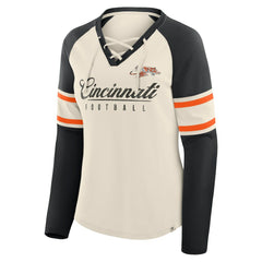 Women's Hometown Gridiron Hero Raglan Lace-Up V-Neck Long Sleeve T-Shirt - Cincinnati Bengals T-shirts