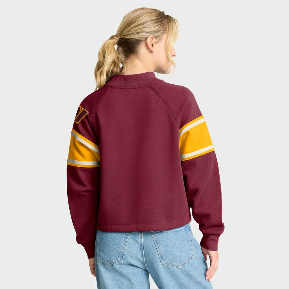 Oversized Hometown Toss Sweep Mock Neck Pullover - Washington Commanders Pullover