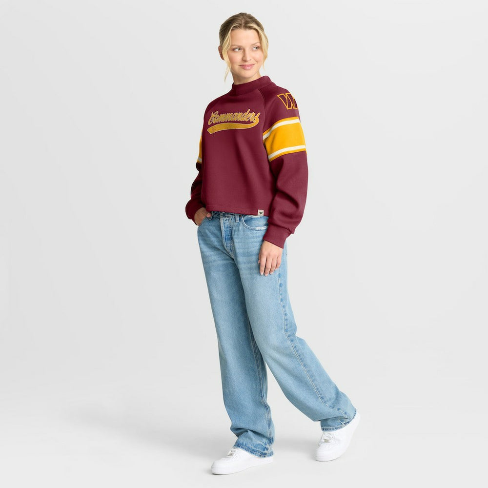 Oversized Hometown Toss Sweep Mock Neck Pullover - Washington Commanders Pullover