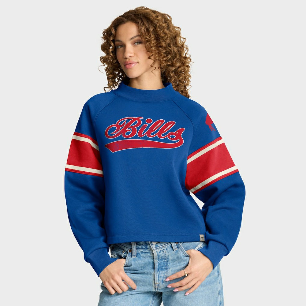 Oversized Hometown Toss Sweep Mock Neck Pullover - Buffalo Bills Pullover