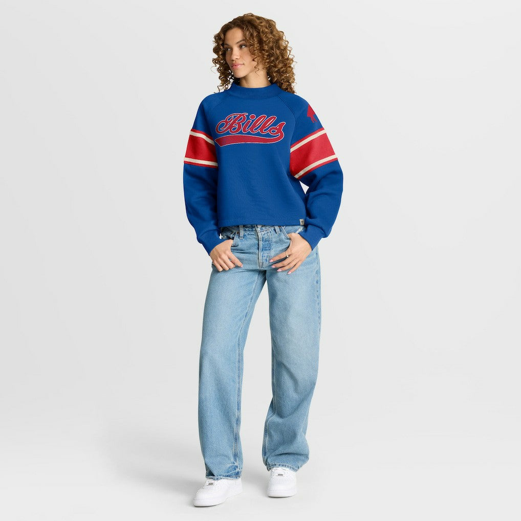 Oversized Hometown Toss Sweep Mock Neck Pullover - Buffalo Bills Pullover