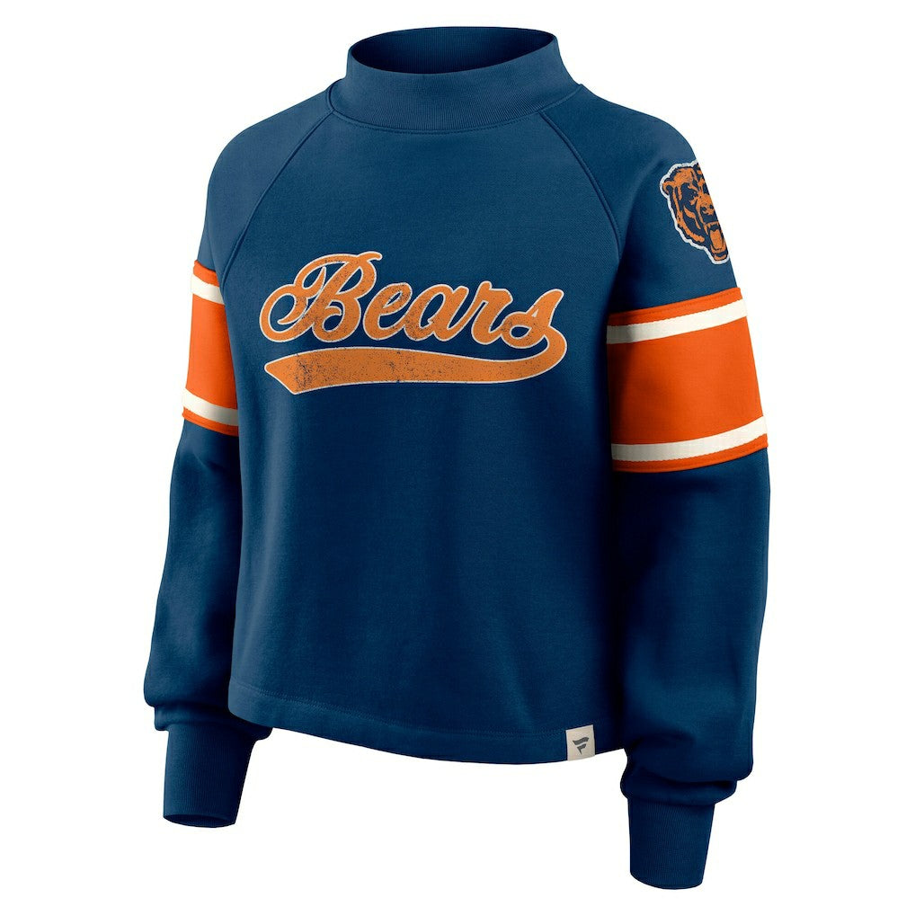 Oversized Hometown Toss Sweep Mock Neck Pullover - Chicago Bears Pullover