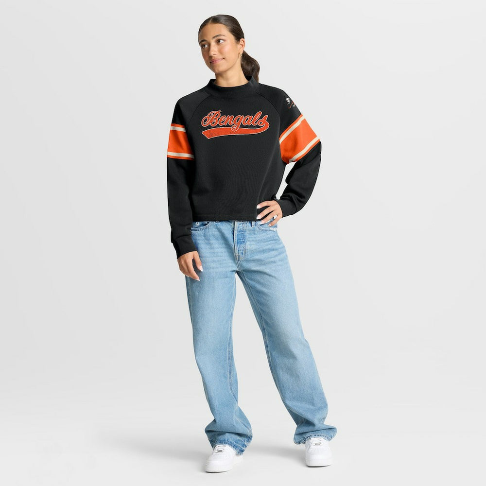 Oversized Hometown Toss Sweep Mock Neck Pullover - Cincinnati Bengals Pullover