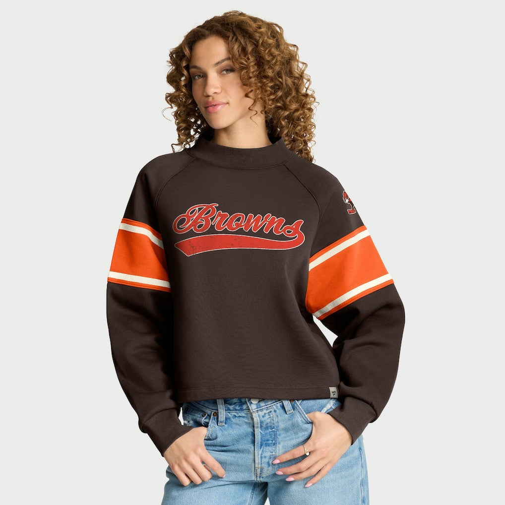 Oversized Hometown Toss Sweep Mock Neck Pullover - Cleveland Browns Pullover