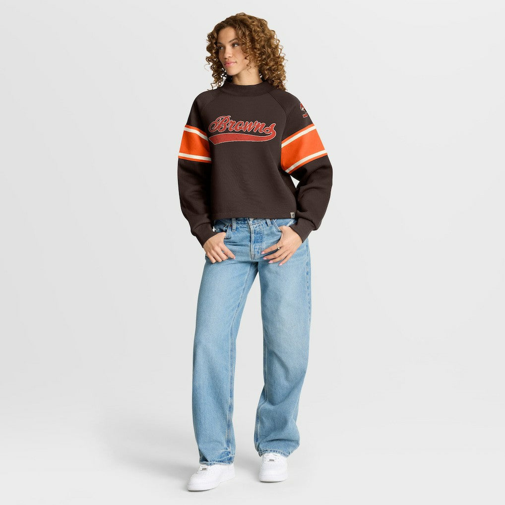 Oversized Hometown Toss Sweep Mock Neck Pullover - Cleveland Browns Pullover