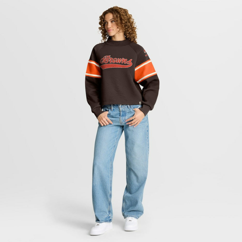 Oversized Hometown Toss Sweep Mock Neck Pullover - Cleveland Browns Pullover