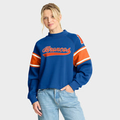 Oversized Hometown Toss Sweep Mock Neck Pullover - Denver Broncos Pullover