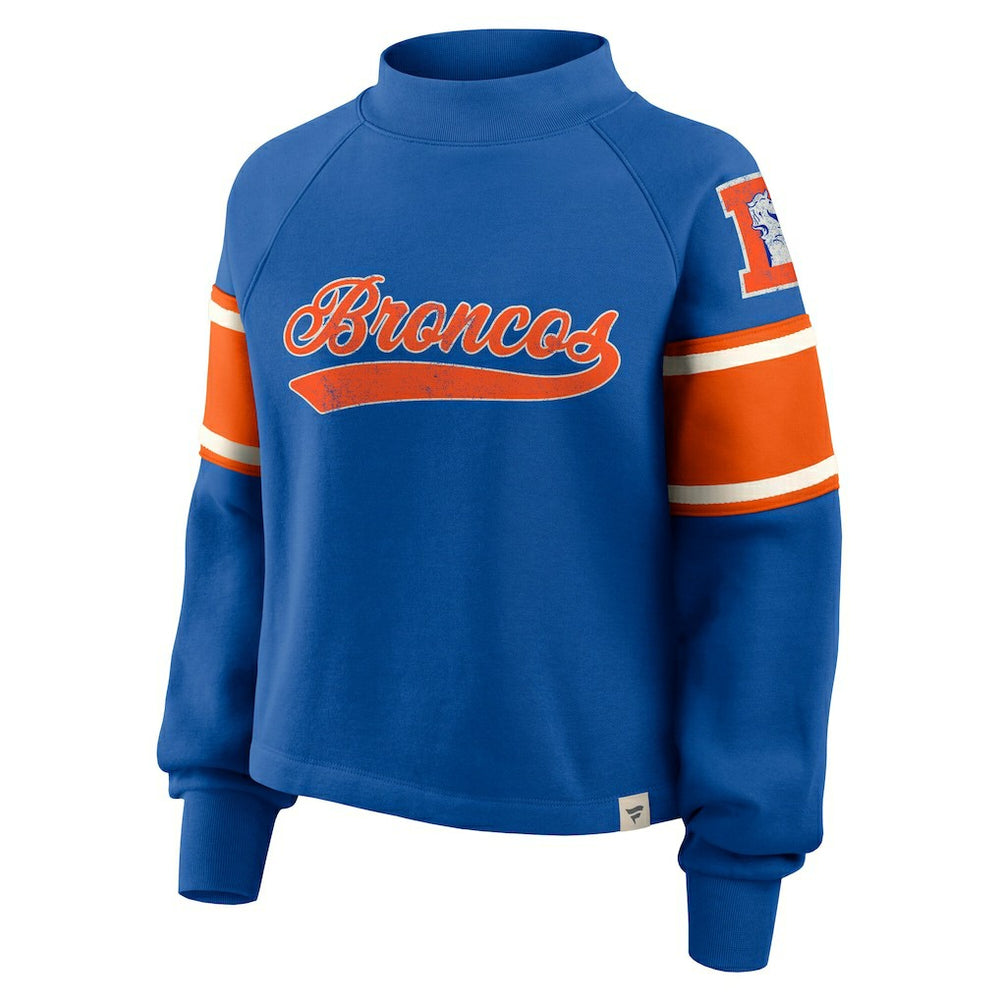 Oversized Hometown Toss Sweep Mock Neck Pullover - Denver Broncos Pullover