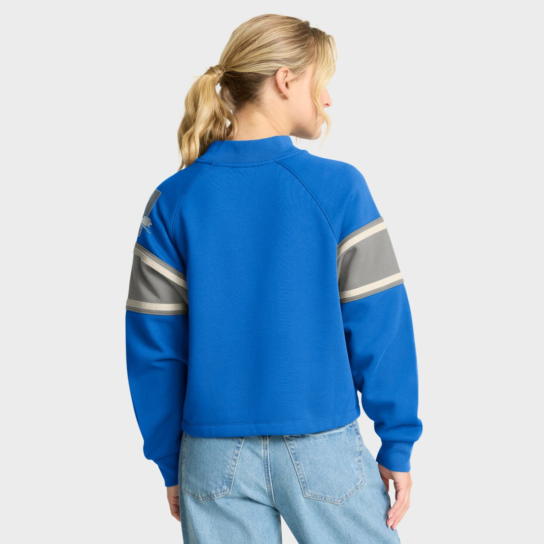 Oversized Hometown Toss Sweep Mock Neck Pullover - Detroit Lions Pullover
