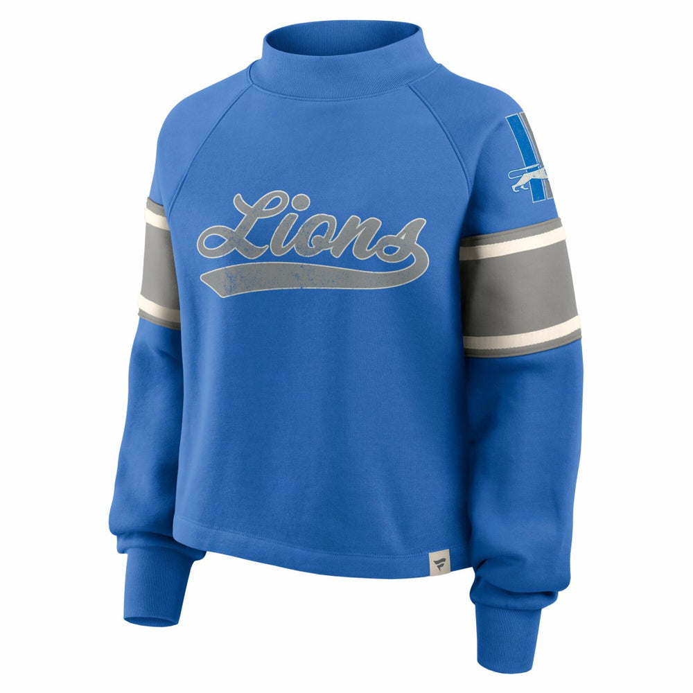 Oversized Hometown Toss Sweep Mock Neck Pullover - Detroit Lions Pullover