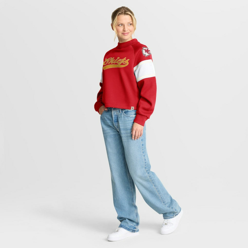 Oversized Hometown Toss Sweep Mock Neck Pullover - Kansas City Chiefs Pullover