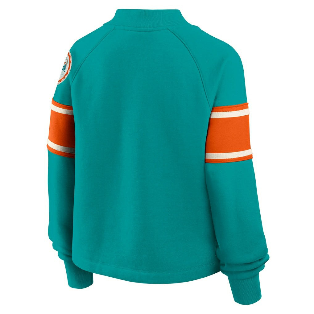 Oversized Hometown Toss Sweep Mock Neck Pullover - Miami Dolphins Pullover